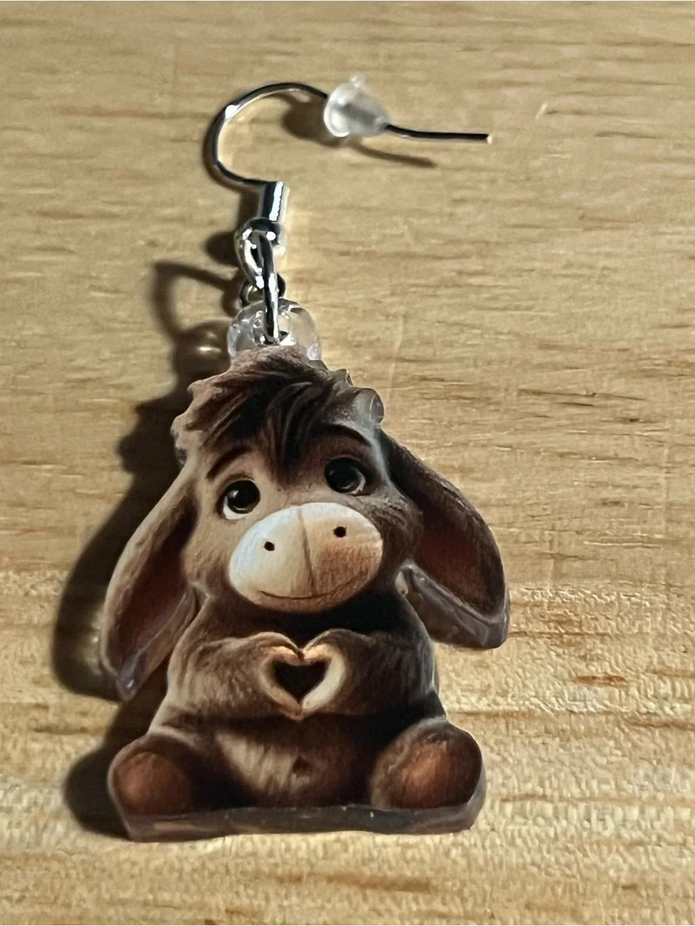 Cute Brown Donkey Heart Kids Earrings - Brand Unknown E182